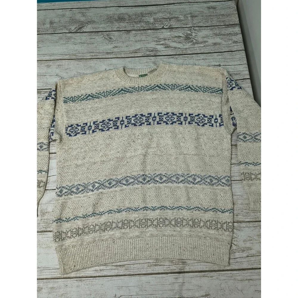 Vintage TT&Co Sport Fair Isle Cotton Sweater Size Large